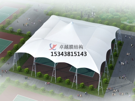北屯网球场酷游平台地址ku113结构顶盖/篮球场屋顶/门球场雨棚安装