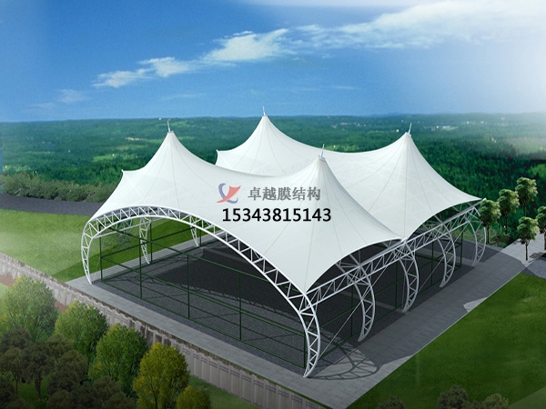 黔西南网球场酷游平台地址ku113结构顶盖/篮球场屋顶/门球场雨棚安装