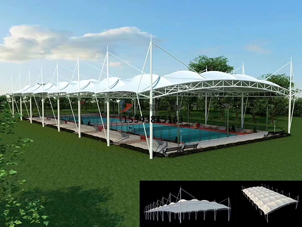黔东南网球场酷游平台地址ku113结构顶盖/篮球场屋顶/门球场雨棚安装