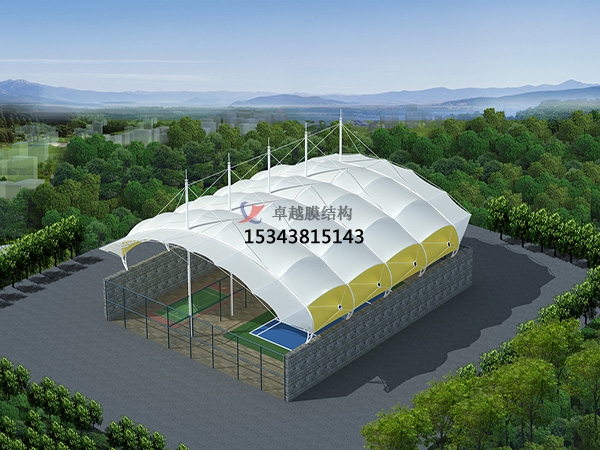 安顺网球场酷游平台地址ku113结构顶盖/篮球场屋顶/门球场雨棚安装